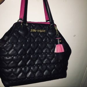 Big tote bag Betsey Johnson heart emboss